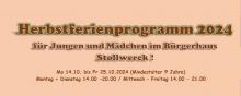 Herbstferienprogramm Jugendbereich 2024